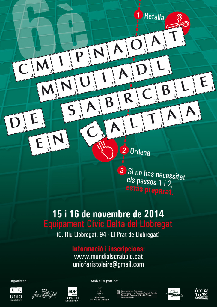 Cartell del 6è Campionat Mundial de Scrabble en català