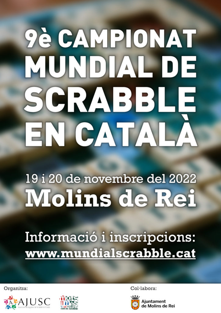 Cartell provisional del 9è Campionat Mundial de Scrabble en català