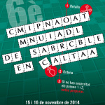 Cartell del 6è Campionat Mundial de Scrabble en català