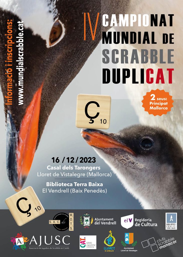 Cartell del 4t Campionat Mundial de Scrabble Duplicat en català
